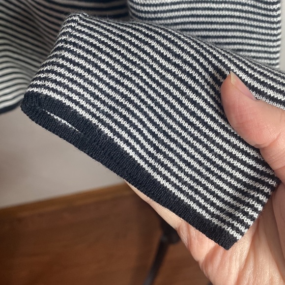 Talbots striped open front shawl collar relaxed sweater cardigan size Mp - Picture 9 of 14